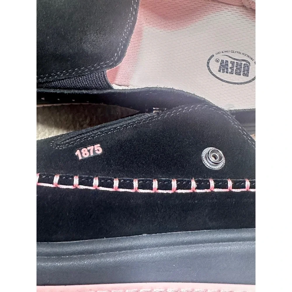 DREW 1875 Black Suede Mules Slip On Shoes Womens 8.5 WW Wide - Picture 6 of 6